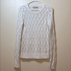 LOFT Off White Open Knit Sweater NWOT
